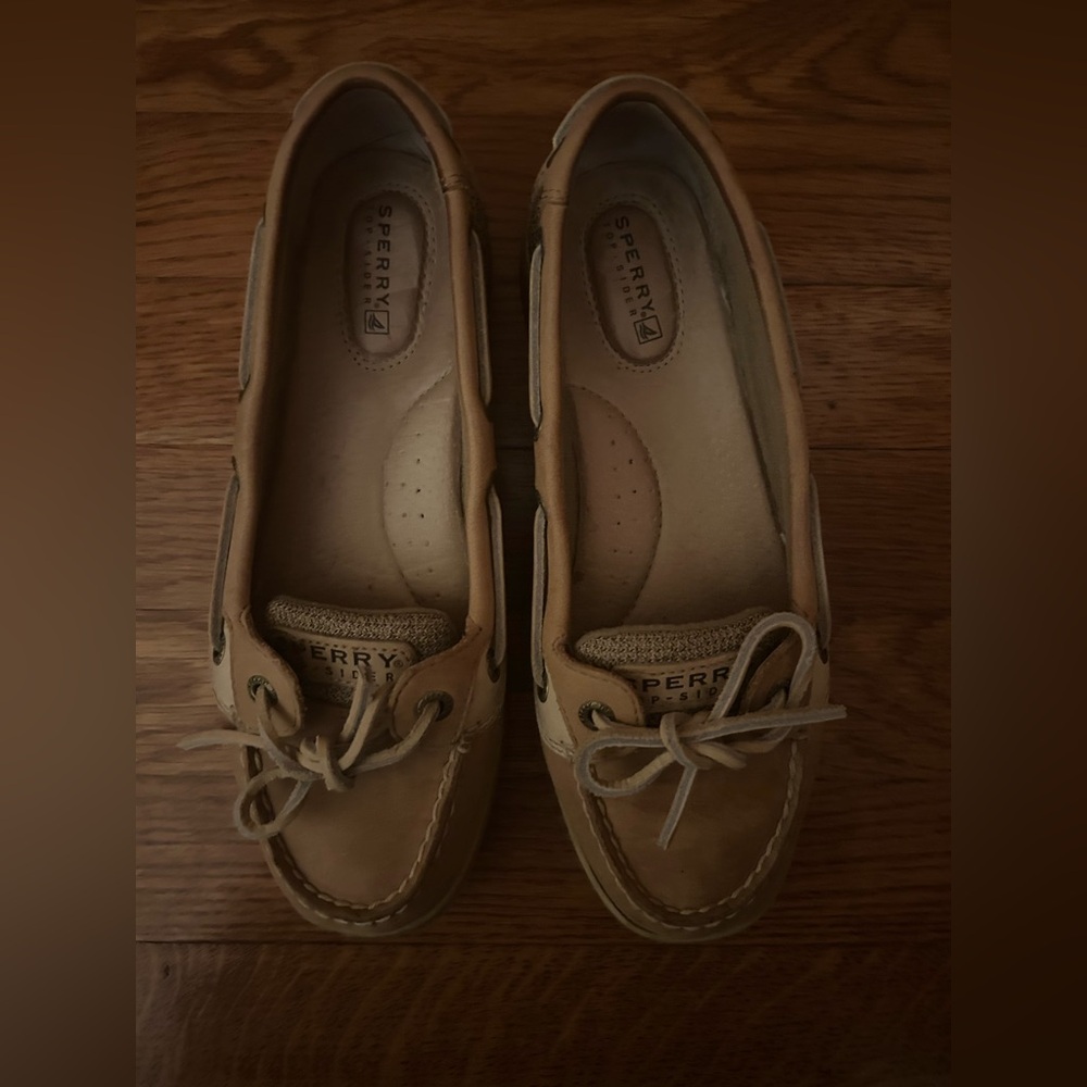 Sperry Women's Sz 7M Preppy Beachy Coastal Granddaughter Tan/Brown Top Sliders